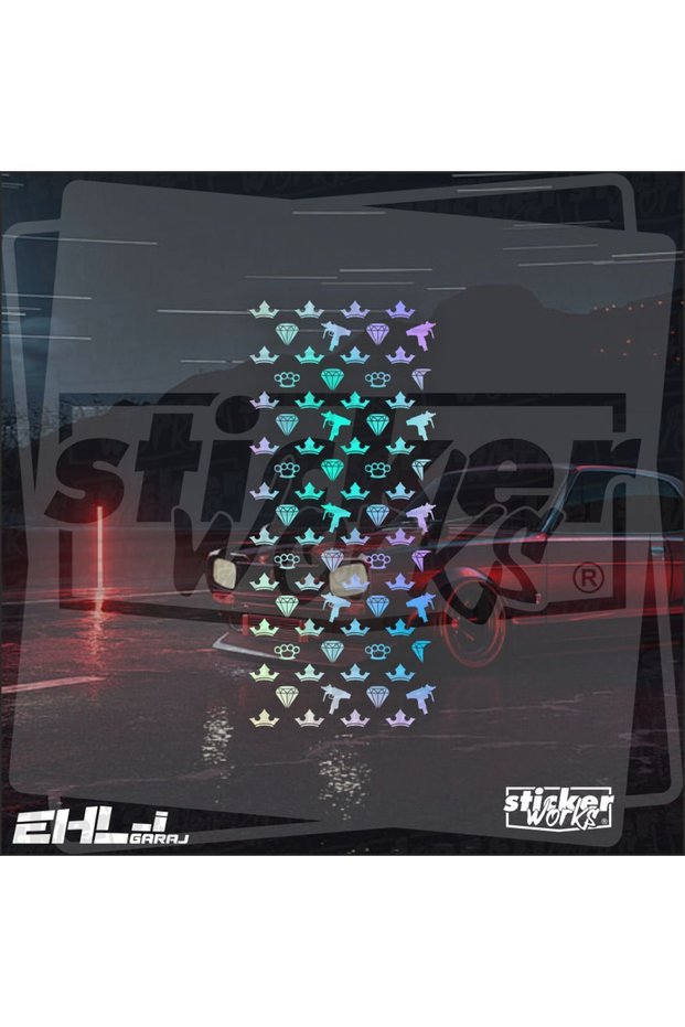 King Pattern Hologram Sticker 1 Piece - for Door Posts