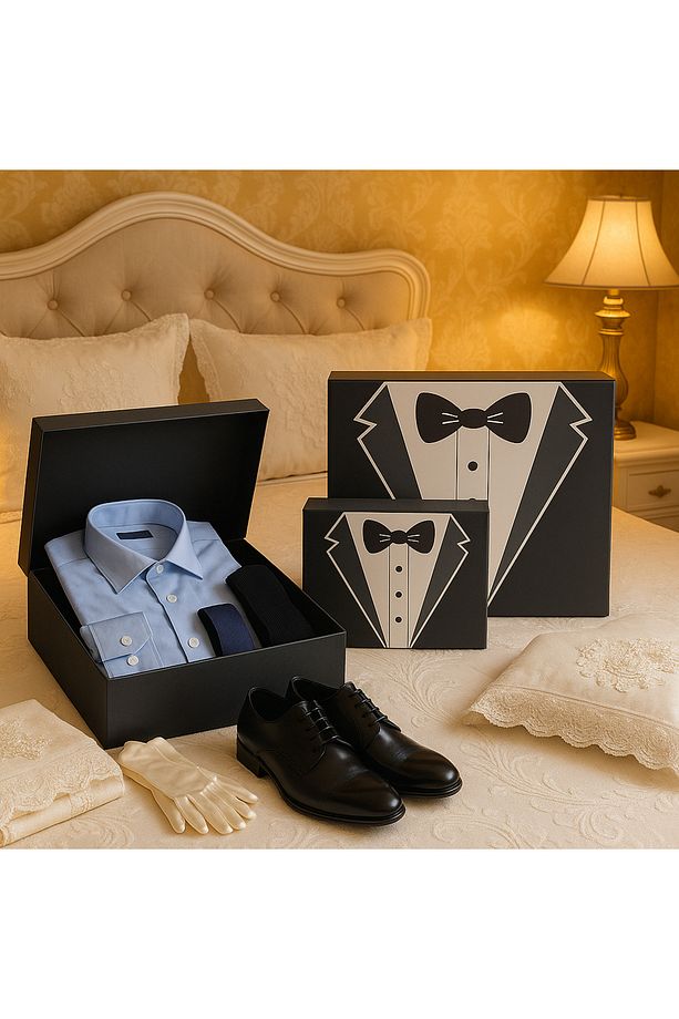 Damat Bohçası-damat Kutusu-çeyiz Kutusu-hediye Seti-hediye Kutusu 3'lü Set - 3