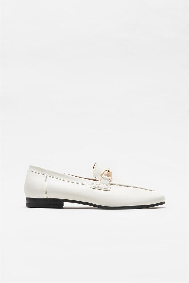Beige Women's Loafer - Leather