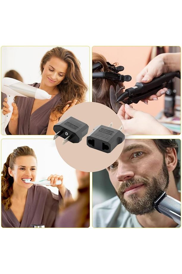 10 Adet Avrupa Amerikan Priz Dönüştürücü Türk Amerikan Fiş Adaptörü Fiş Çevirici 2 Pinli Uç Abd Plug - 4