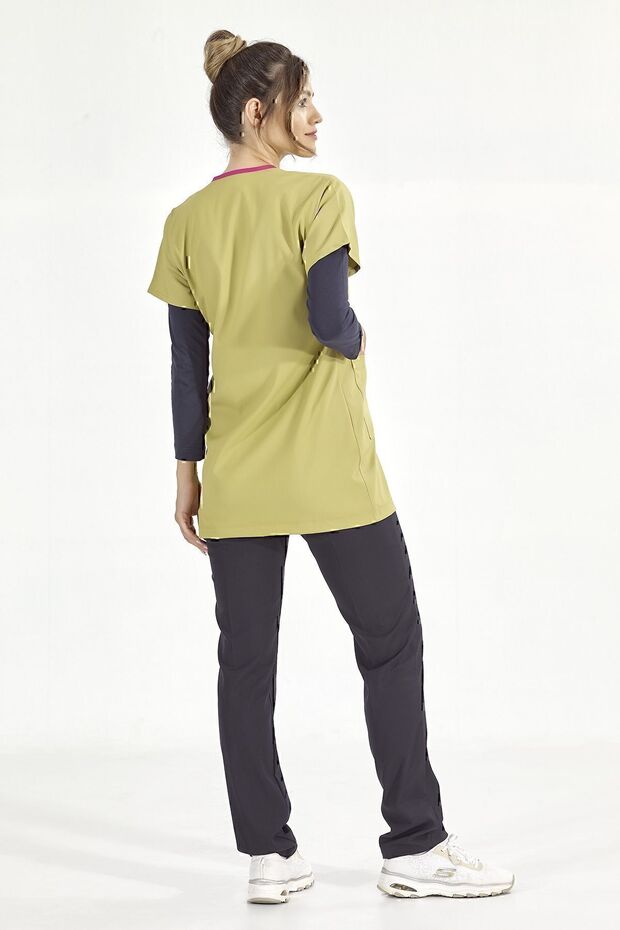 Antep Fıstığı Lüks Likralı Greys Tunik Boy Tek Üst - 4