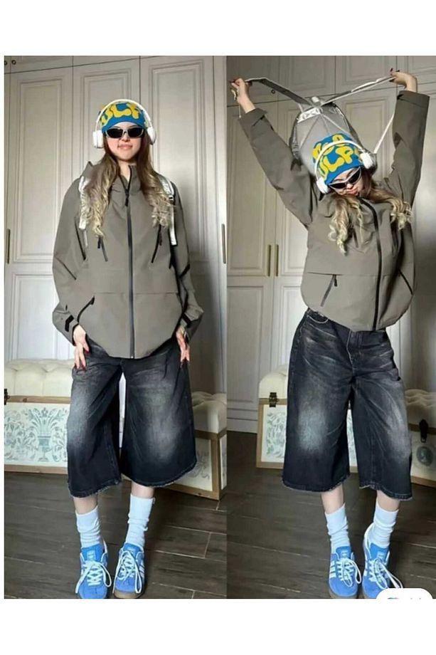 Yudoowear, siyah denim kot bermuda sort - 3