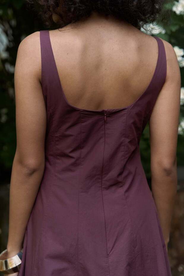 Garda Uzun Bordo Balon Elbise - 9