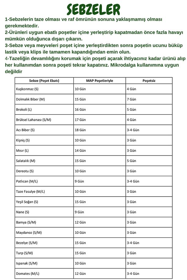 20 Adet Map Poşeti Meyve Ve Sebzeleri Taze Tutan Gıda Saklama Poşeti Modifiye Atmosfer Poşeti - 8