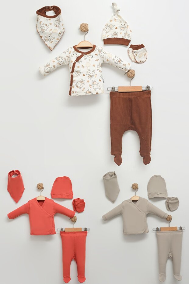 Men's 5-Piece Combed Cotton Hospital Release 3 Color Baby Sets