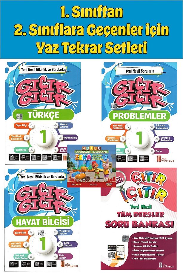 1.sınıftan 2.sınıfa Geçenler Için Tekrar Seti 1( Gıcır Türkçe-problem-hayat Bilgisi- Soru Bankası) - 1