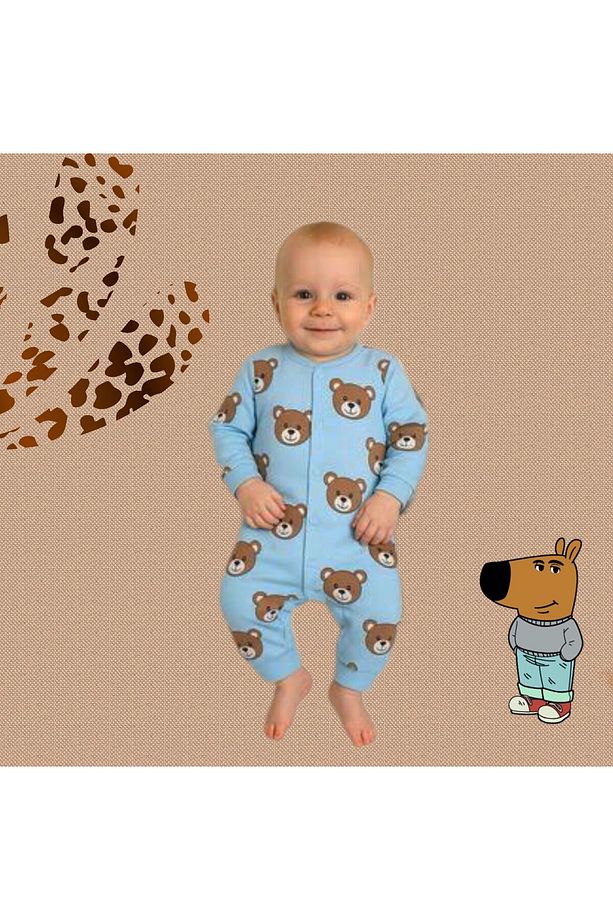 Hobbe Baby Ayıcıklı Tulum 3-6-9 Ay, Yumuşak Dokusu - 1