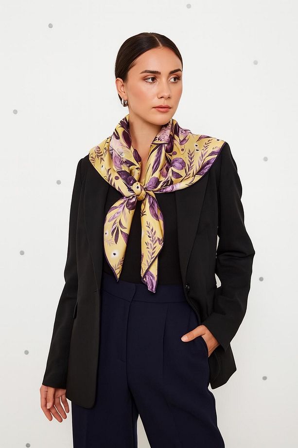 Kadın %100 Twill Ipek Eşarp - 1