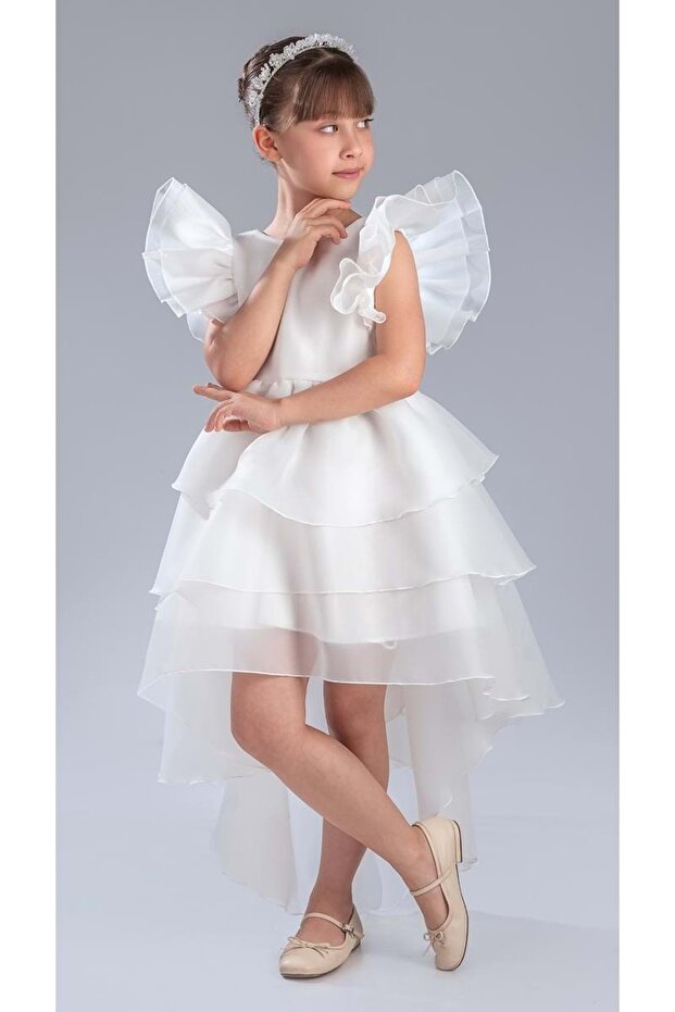 Girl's graduation gown with train - special occasion outfit