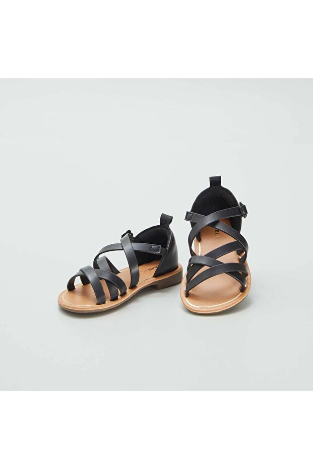 Multi-cross-strap sandals BLACK - 5