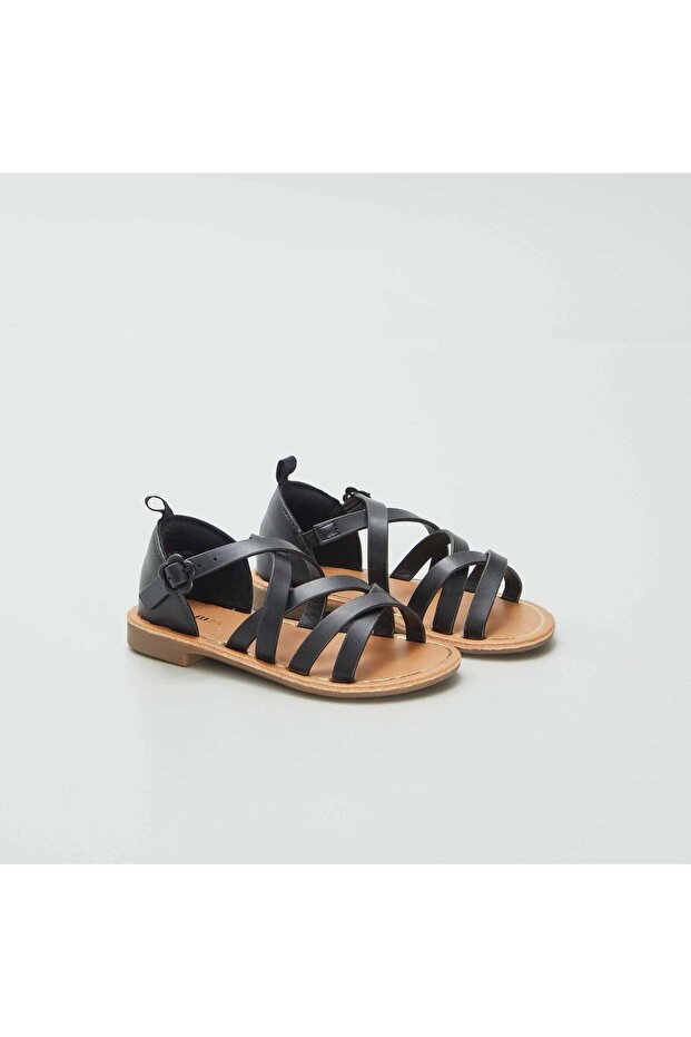 Multi-cross-strap sandals BLACK - 1