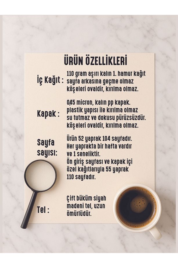 Tarihsiz Ajanda - Plastik Sert ve Esnek Kapaklı - Çelik Spiralli - Özel Seri - TypeWriter - 4
