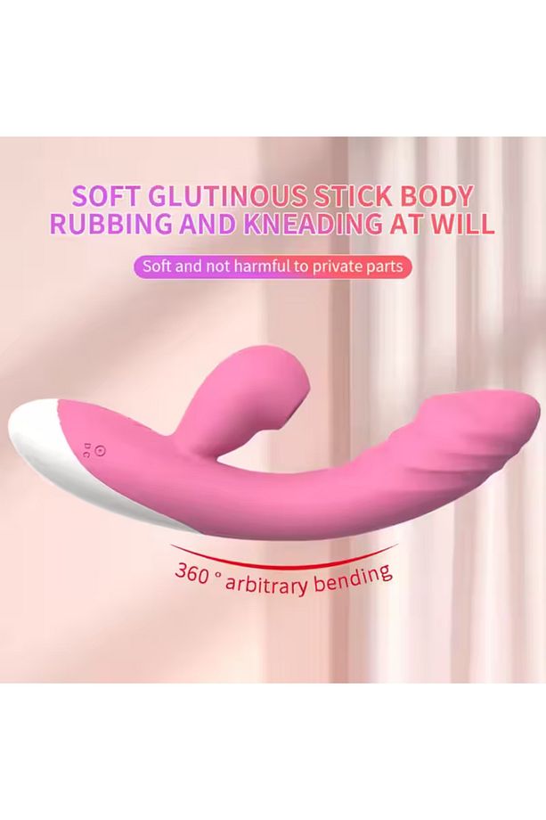Emişli Pembe Curved Rabbit Vibratör - 2