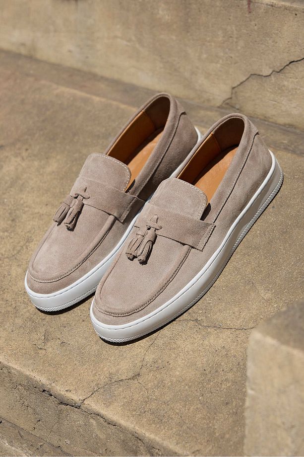 Tassel Kum Süet Deri Erkek Sneaker Ayakkabı - 1
