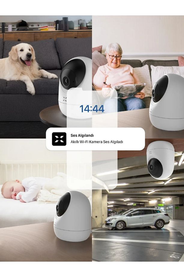 3011 Çift Kameralı Hareket Takipli Gece Sensörlü Çift Siren Su Geçirmez Onvif Wifi Ip Kamera - 7