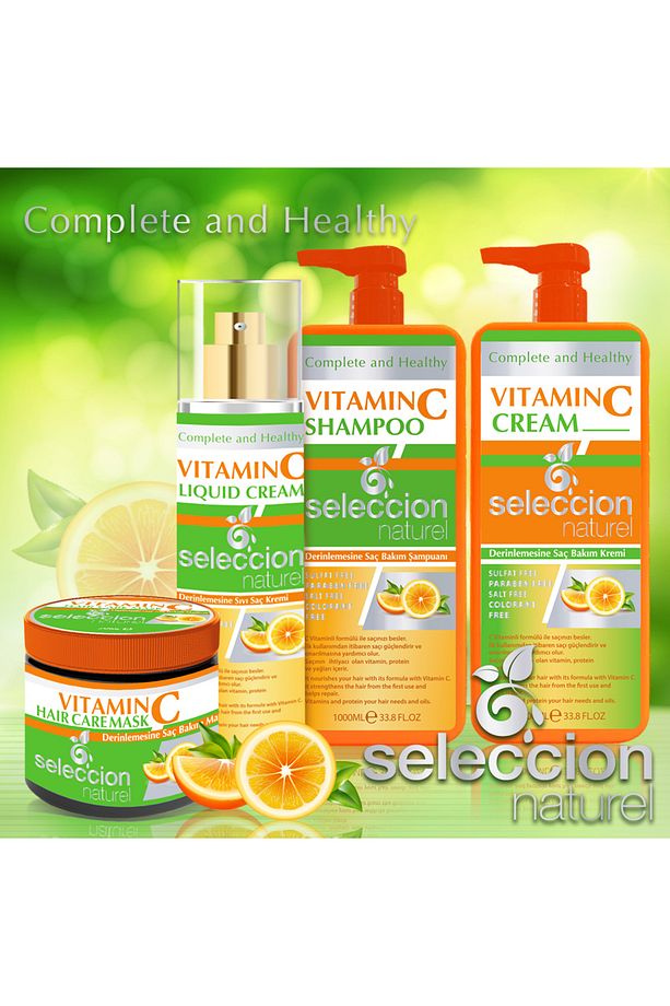 Seleccion Vıtamın C 4lü Seti Şampuan1000ml Saç Maskısı250ml Sıve Cream200ml - 1