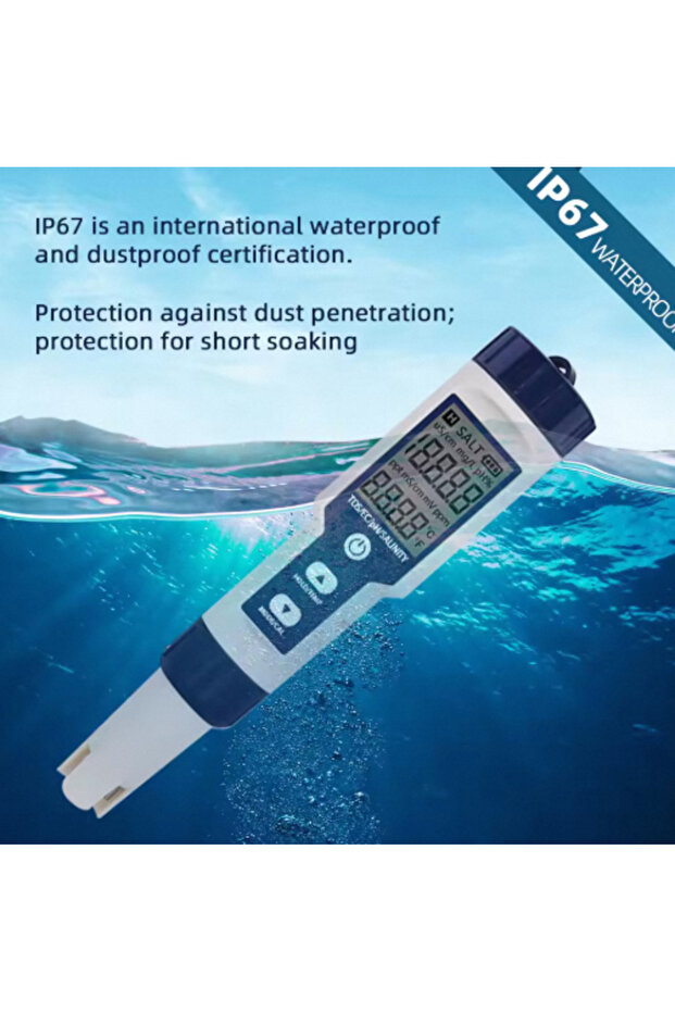 no backlight 5 in 1 PH Meter Water Quality Tester Digital TDS EC PH Salinity Temperature Meter for P - 6