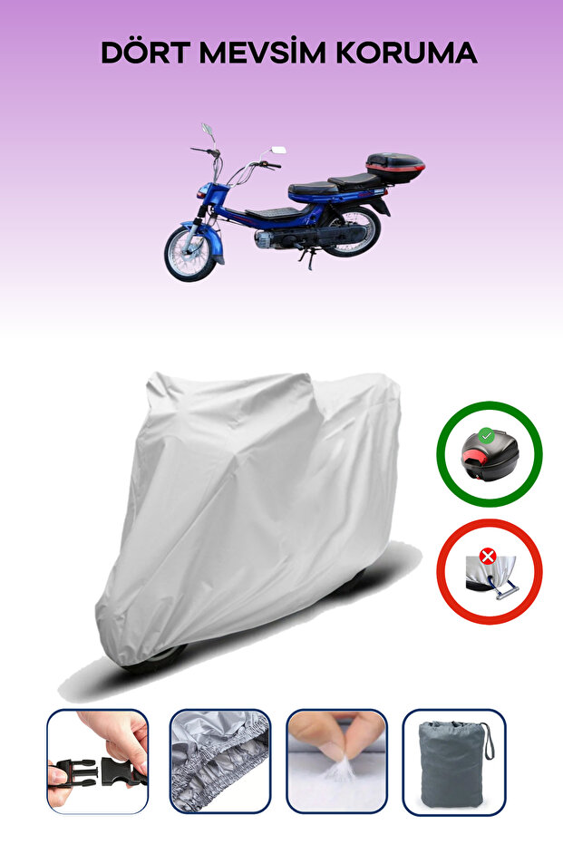 Kanuni turbogxl rear bag lock compatible waterproof motorcycle tarpaulin - gray