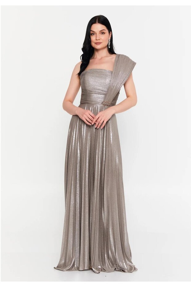 6015SIM SİMLİ LAME ELBİSE - 1