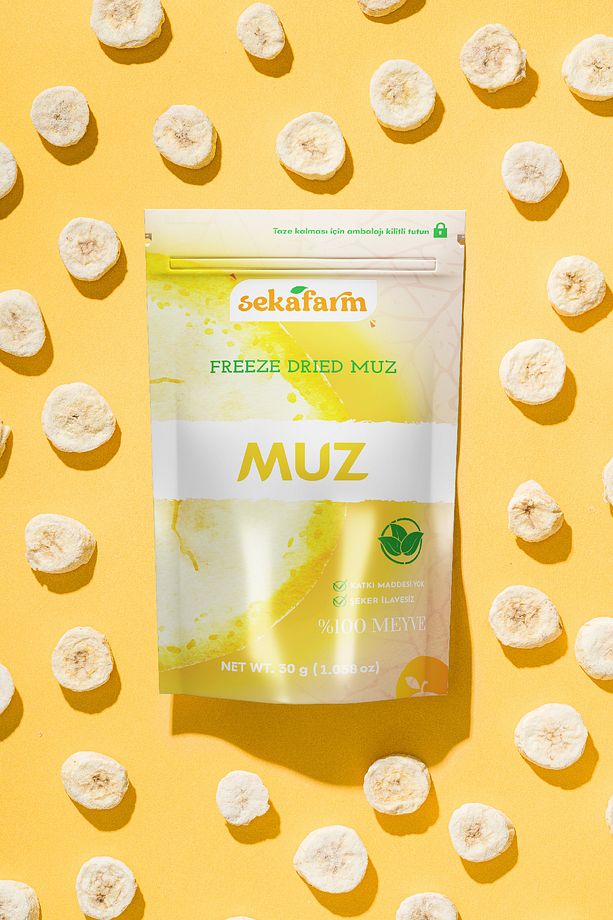 Kuru Meyve Muz Cipsi, Dondurularak Kurutulmuş Meyve Cipsi, Freeze Dry Meyve Kurusu 30gr - 1