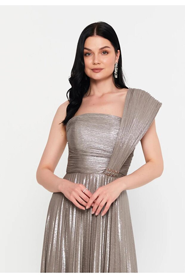 6015SIM SİMLİ LAME ELBİSE - 3