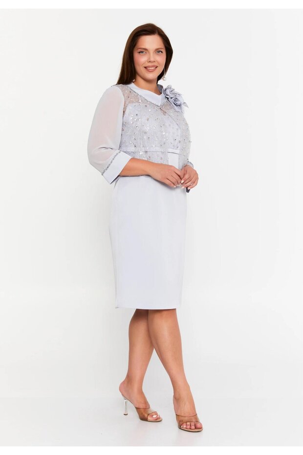 5937CPY KISA KREP PAYET ELBİSE - 2