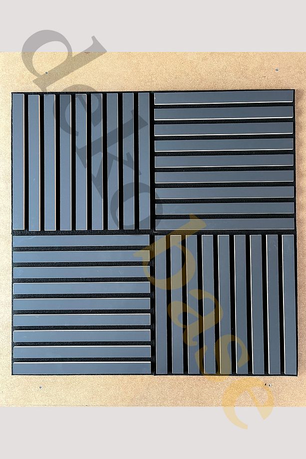 Antrasit (10 ADET) 40x40cm Yeni Nesil Akustik Ahşap Duvar Paneli - 6