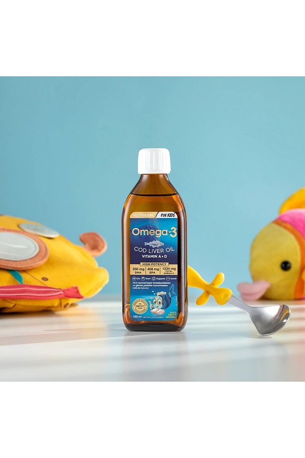 Omega-3 For Kids Tutti Frutti Aromalı Balık Yağı 150 ml (1 ADET) + 100 ML Yüz Temizleme Jeli HEDİYE - 2