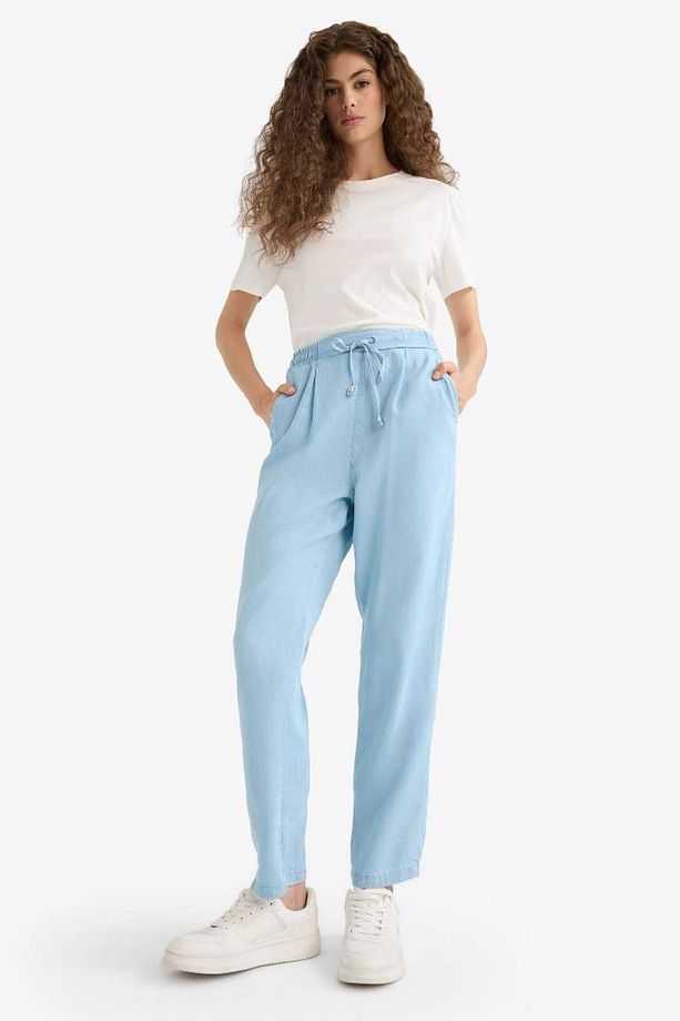 Pull On Carrot Fit Yüksek Bel Bilek Boy Yıkamalı Pantolon D8236AX25SM - 3