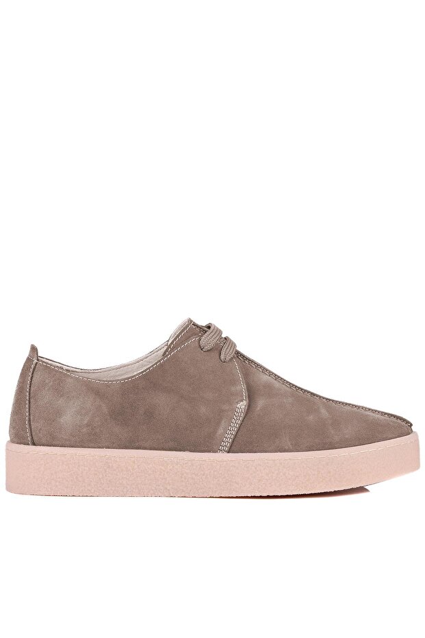 - Gray Genuine Suede Lace-Up Men's Casual Shoes 666-21