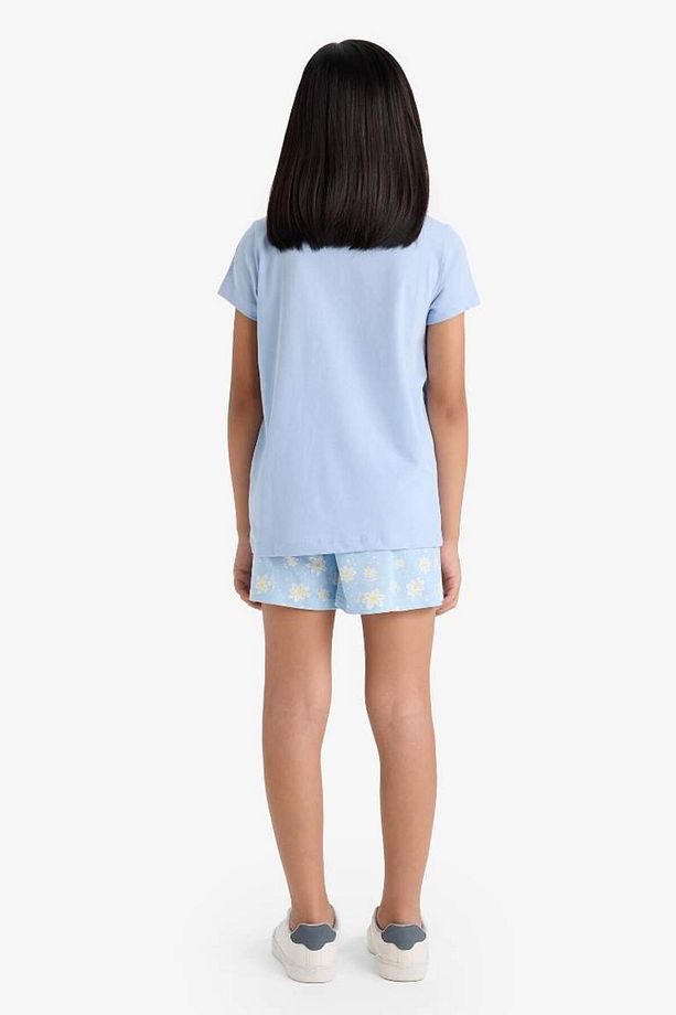 Kız Çocuk Pijama Takımı Baskılı Kısa Kollu Üst Beli Lastikli Şort E0664A825HS - 5