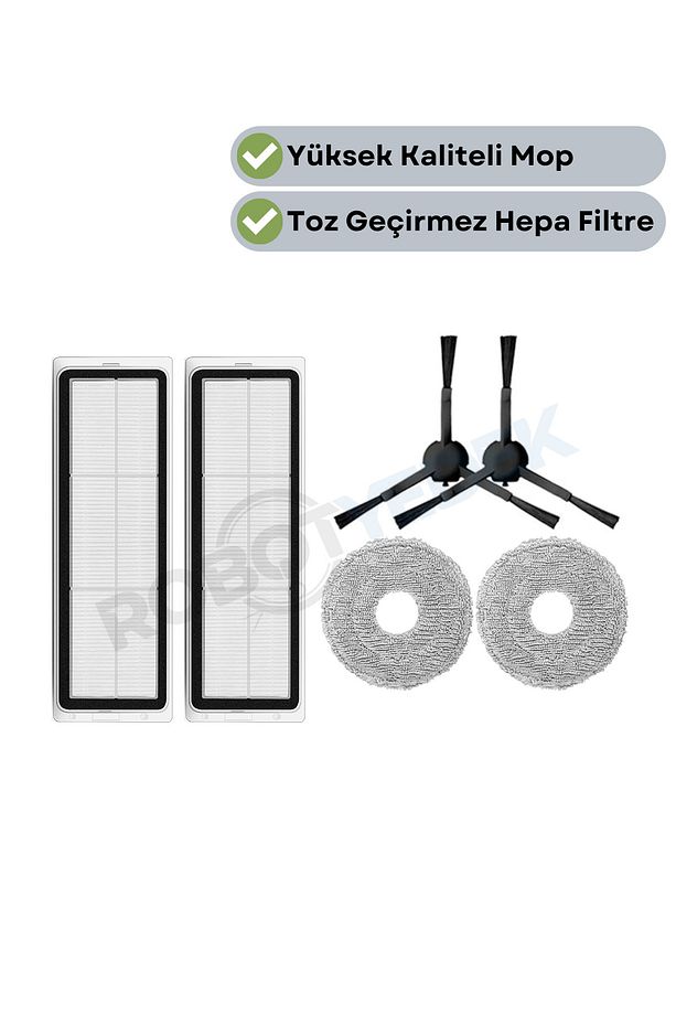 Dreame Bot L10S Pro Uyumlu Yedek Hepa Filtre Yan Fırça Mop-6 Parça - 1