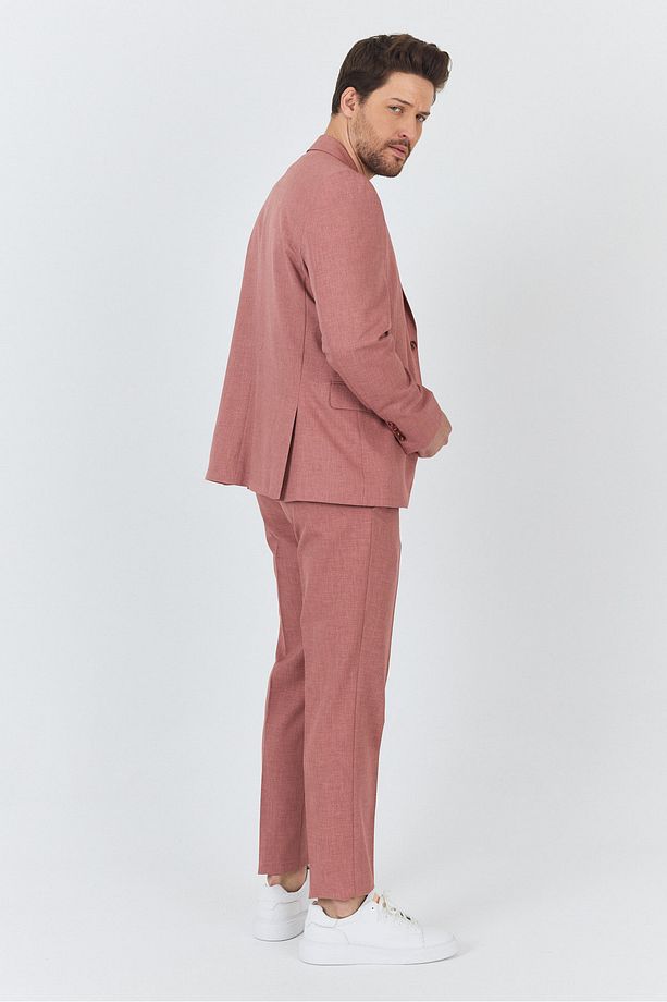 Nipoye Erkek Pembe 2'li Slim Fit Takım Elbise - 3