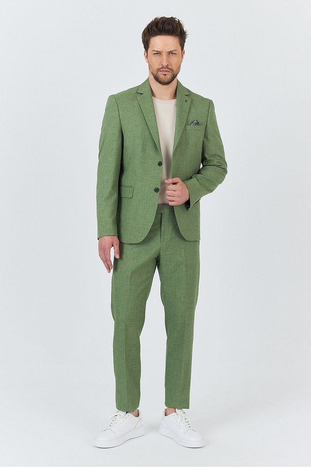 Nipoye Erkek Yeşil 2'li Slim Fit Takım Elbise - 5