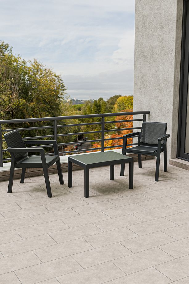 Prestij 1+1 Sehpa Mindersiz 2 Kişilik Bistro Set Bahçe Balkon Teras Takımı - 1