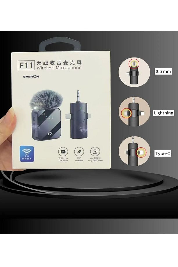 Kablosuz Yaka Mikrofonu Tip-C Android Kamera IPhone Stüdyo Mikrofonu için Ses Video Canlı Yayın Oyun - 2