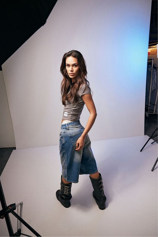 Baggy Denim Bermuda Şort - 5