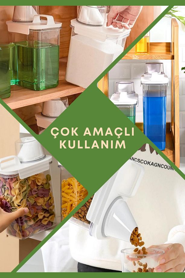 1 Adet Sızdırmaz Depolama Sıvı Toz Deterjan Erzak Saklama Kutusu-ölçekli Deterjan Kutusu 1800 ml - 7