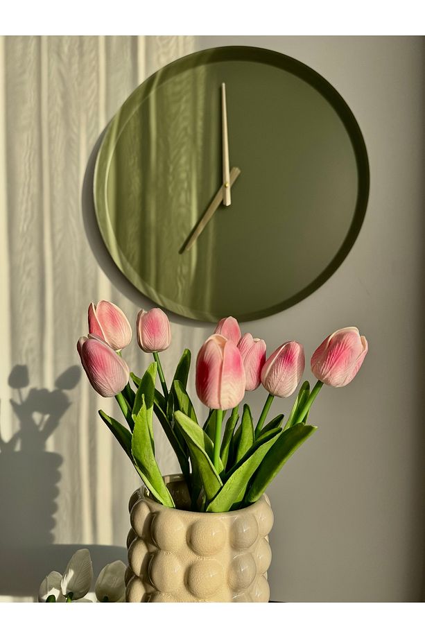 Dekoratif Islak Lale Buketi Pembe - 6