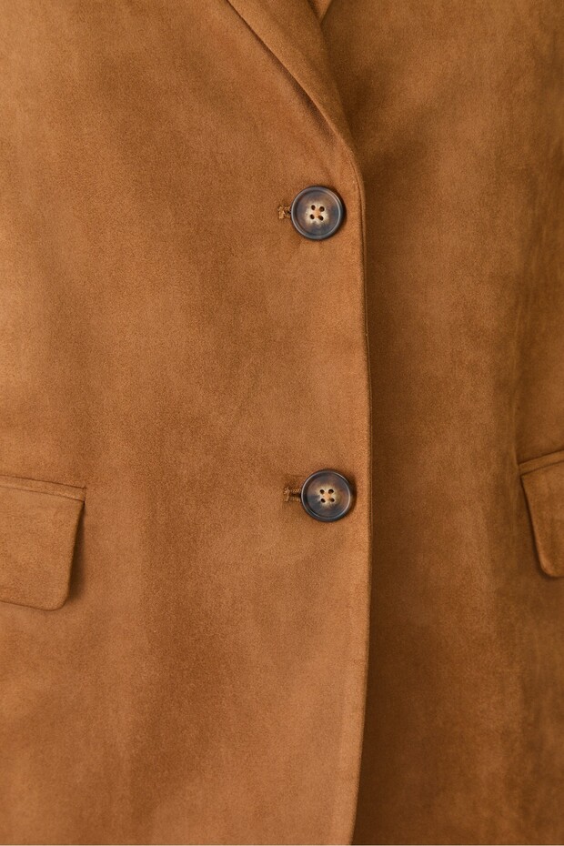 سترة من الجلد السويدي الصناعي - 3