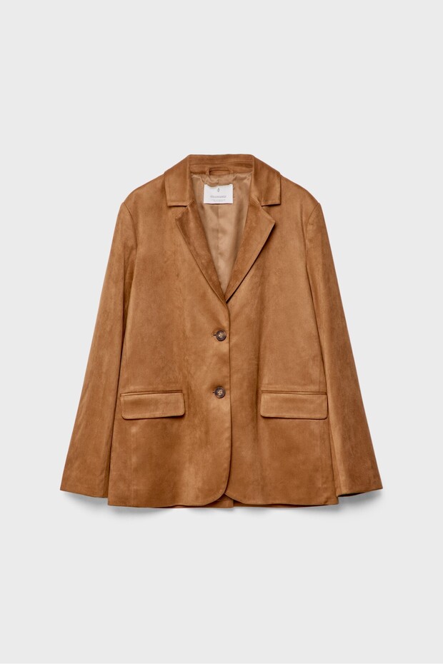 سترة من الجلد السويدي الصناعي - 5