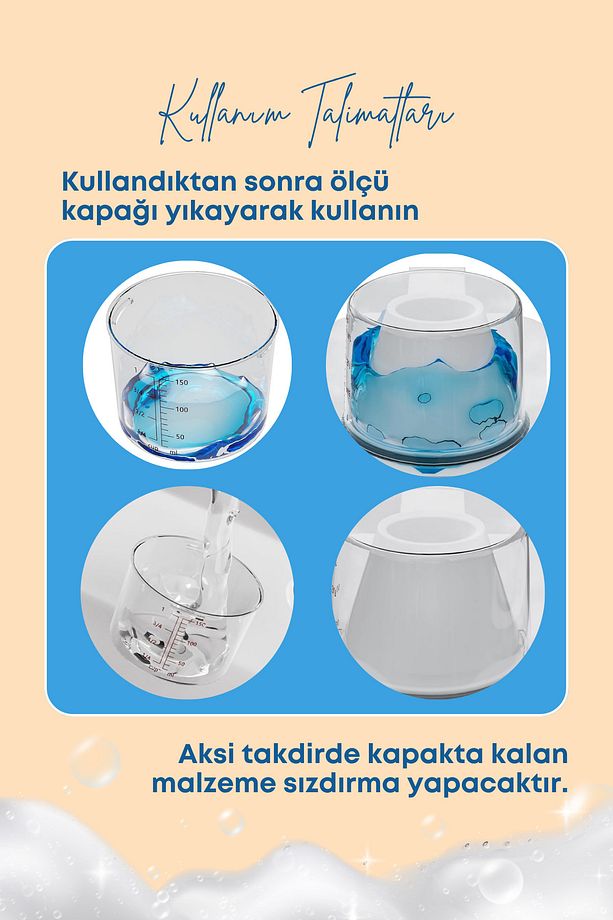 3 Adet Sızdırmaz Depolama Sıvı Toz Deterjan Erzak Saklama Kutusu- Ölçekli Deterjan Kutusu 1100 ml - 6