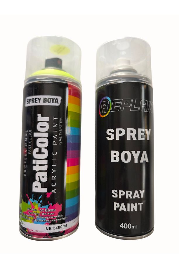 Kaliper Boyası Seti Floresan Sarı 400 Ml. Sprey Boya + Parlak Beyaz Sprey Boya - 1