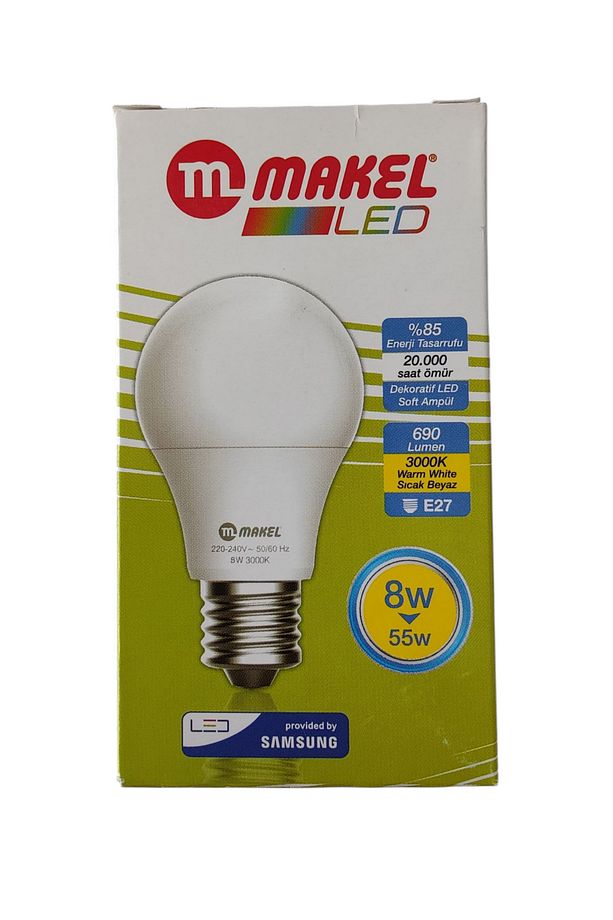 - Sıcak Beyaz Tasarruflu Led Ampül (8W ) ( 2 ADET ) - 3