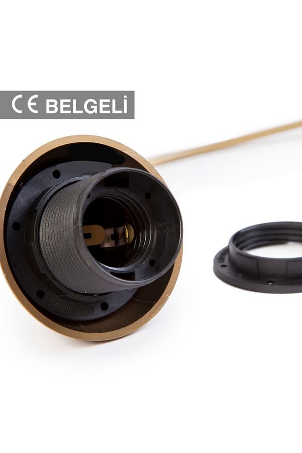 Kablolu Krom Gold Renkli Sarkıt Avize Duyu - Standart E27 Duy - 3