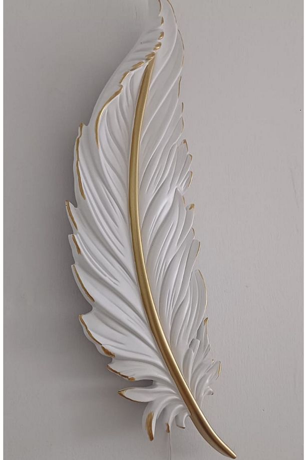 Yaprak Aplik Ledli Pilli Dekoratif Duvar Oda Aydınlatma 60x16 Cm - 6