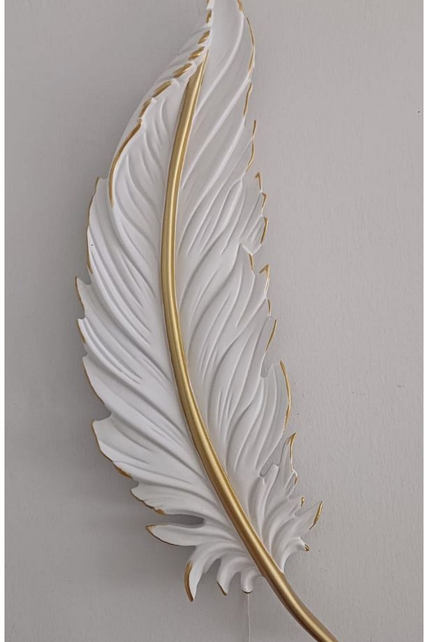 Yaprak Aplik Ledli Pilli Dekoratif Duvar Oda Aydınlatma 60x16 Cm - 8