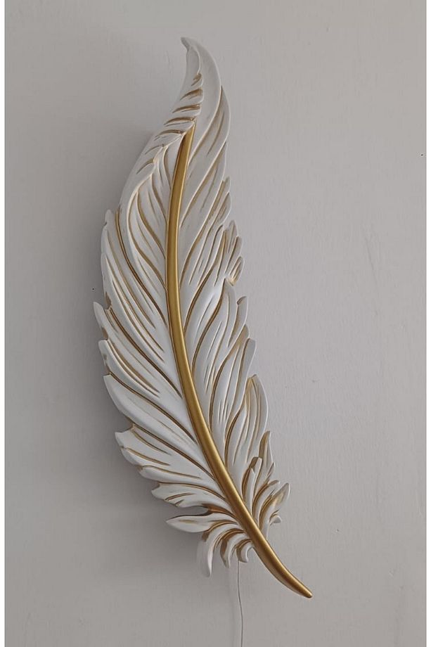 Yaprak Aplik Ledli Pilli Dekoratif Duvar Aydınlatma 60x16 cm - 8