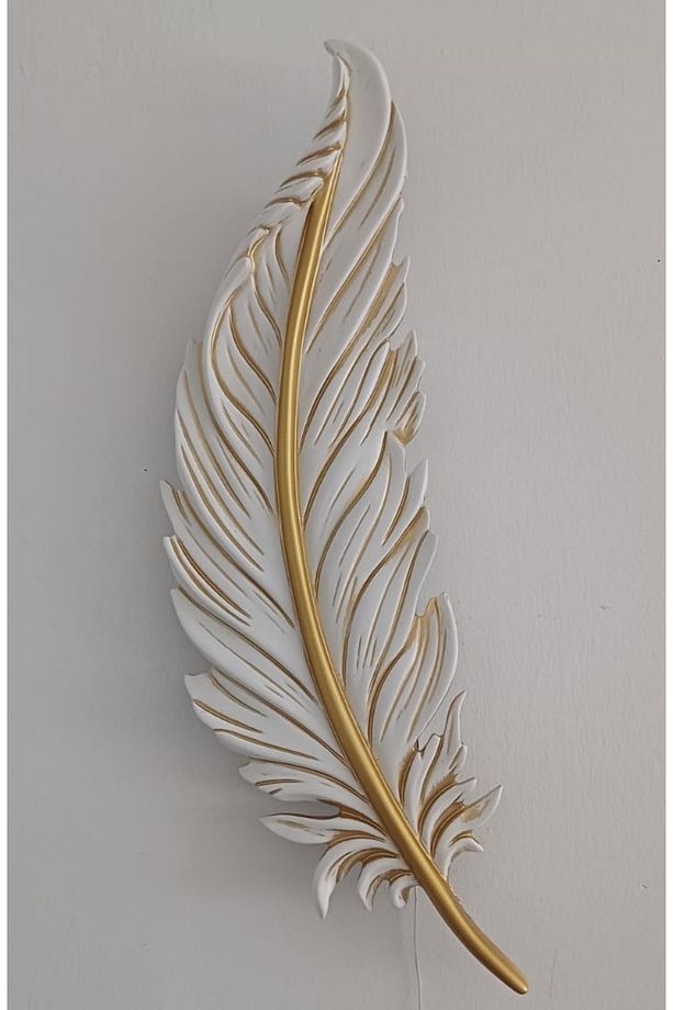 Yaprak Aplik Ledli Pilli Dekoratif Duvar Aydınlatma 60x16 cm - 5