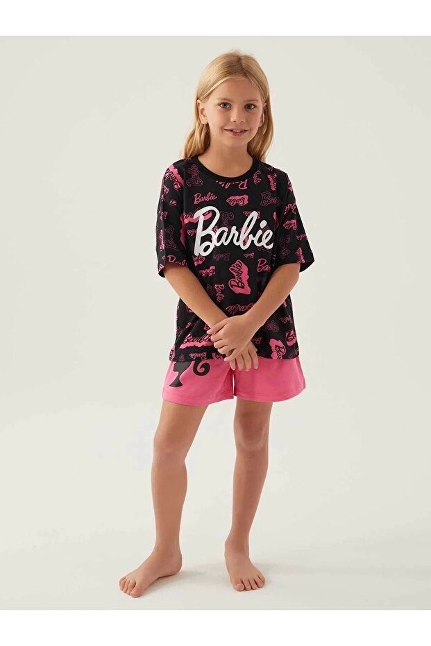 KIZ GARSON ŞORT TAKIM - SİYAH - 2